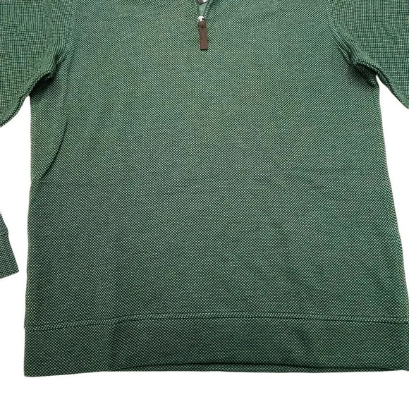 Tasso Elba 1/4 Zip Green Cotton Blend Mens Sweater Size Small - Picture 3 of 9